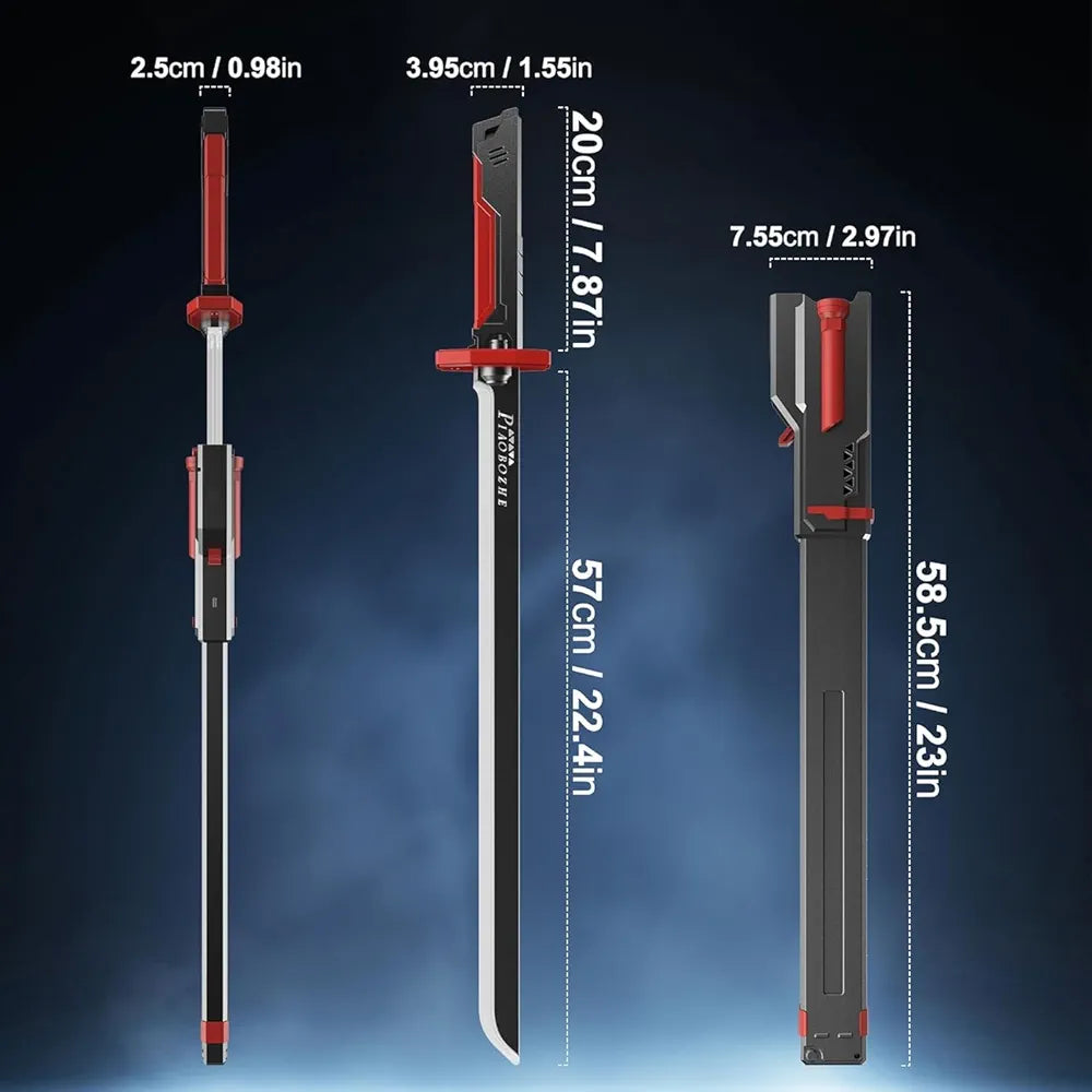 LED Sword with Smoke & Spark Effects, 7-Color Light Blade with Sound FX, Anime-Inspired Cosplay Katana for Roleplay, Halloween, Parties, Collectors, and Display