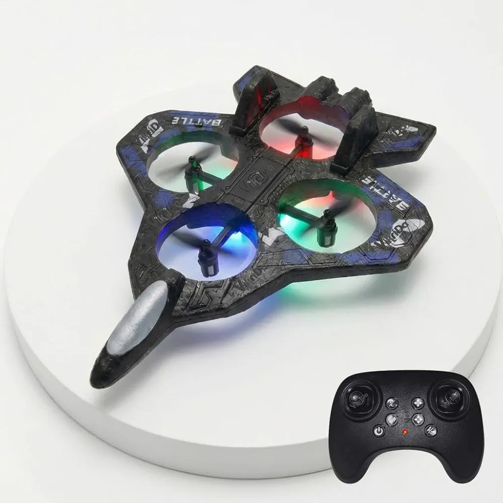 VikriDA Remote Control Fighter Jet RC Airplane for Kids & Adults with LED Lights | 360° Flip, Stunt Roll Flying Plane Toy for Boys