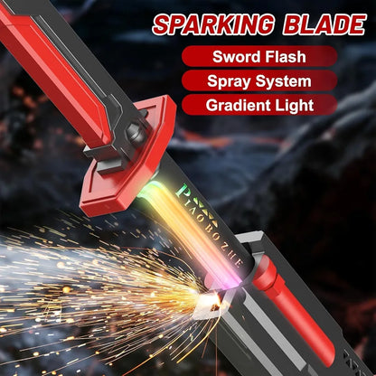 LED Sword with Smoke & Spark Effects, 7-Color Light Blade with Sound FX, Anime-Inspired Cosplay Katana for Roleplay, Halloween, Parties, Collectors, and Display