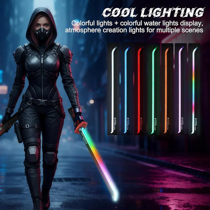 LED Sword with Smoke & Spark Effects, 7-Color Light Blade with Sound FX, Anime-Inspired Cosplay Katana for Roleplay, Halloween, Parties, Collectors, and Display